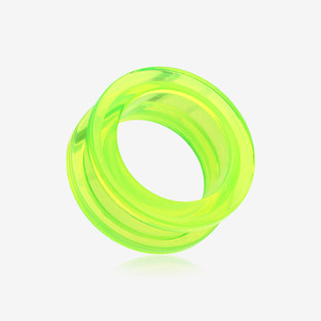 A Pair of Basic UV Acrylic Screw-Fit Ear Gauge Tunnel Plug-Green